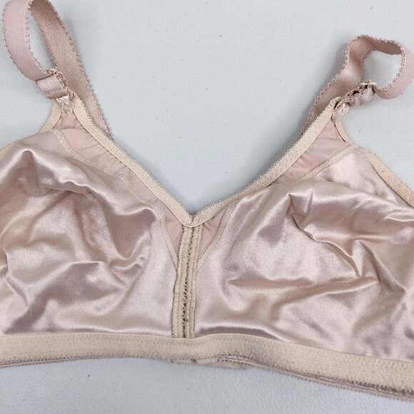 Bali Women's Wire-Free Bra Double Support 42C Beige Full Coverage Wireless 3372 - Picture 11 of 14